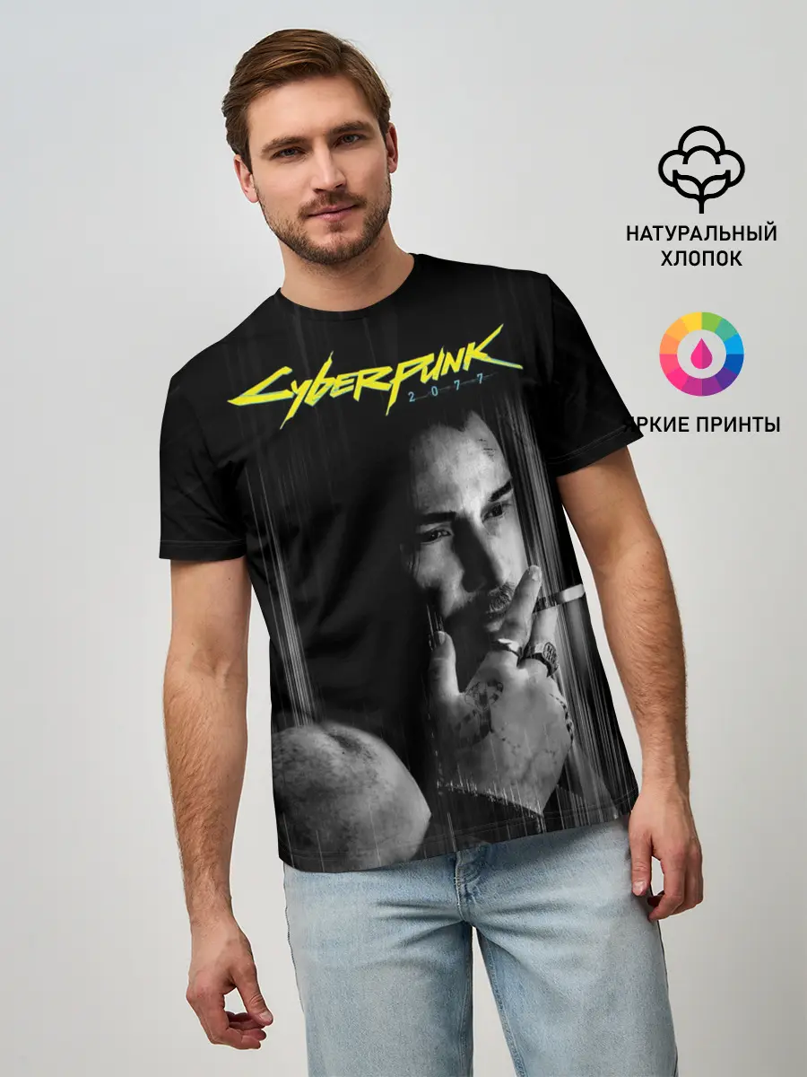 Мужская базовая футболка / Cyberpunk 2077 | Джонни