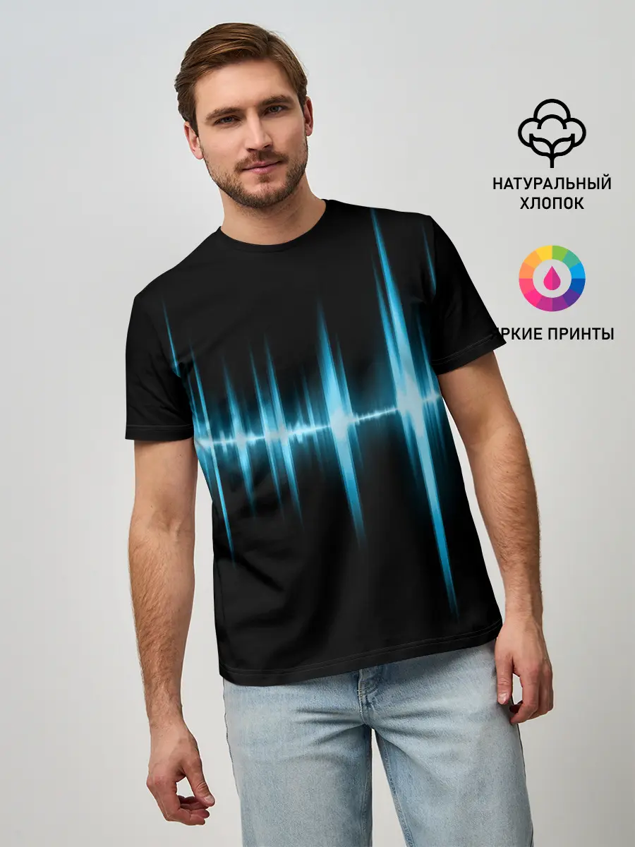 Мужская базовая футболка / Текстура эквалайзера