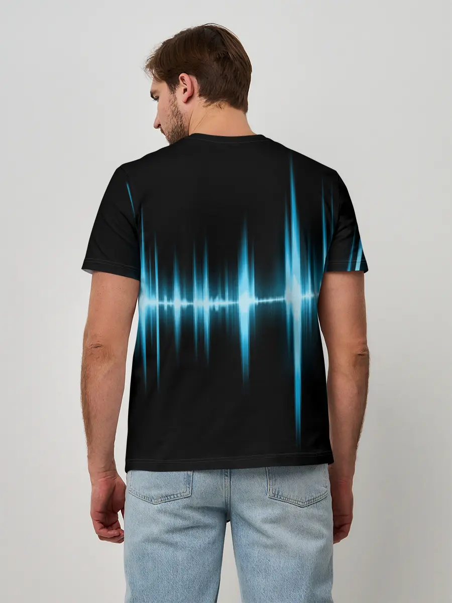 Мужская базовая футболка / Текстура эквалайзера