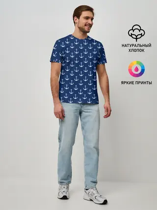 Мужская базовая футболка / Якоря.