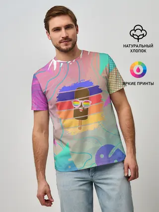 Мужская базовая футболка / Эскимо в Тропиках