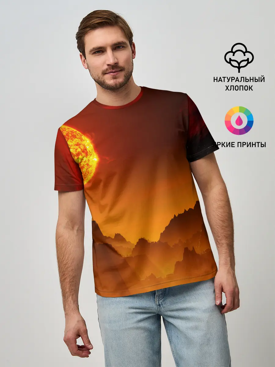 Мужская базовая футболка / космос