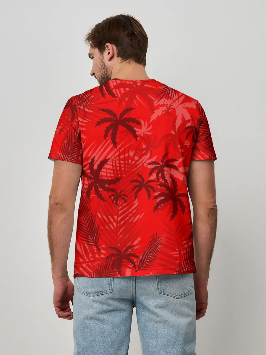 Мужская базовая футболка / ПАЛЬМЫ / ТРОПИКИ / ЛЕТО