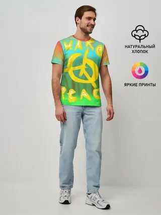 Мужская базовая футболка / Make peace