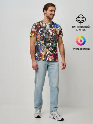 Мужская базовая футболка / ACTION ANIME CHARACTERS!