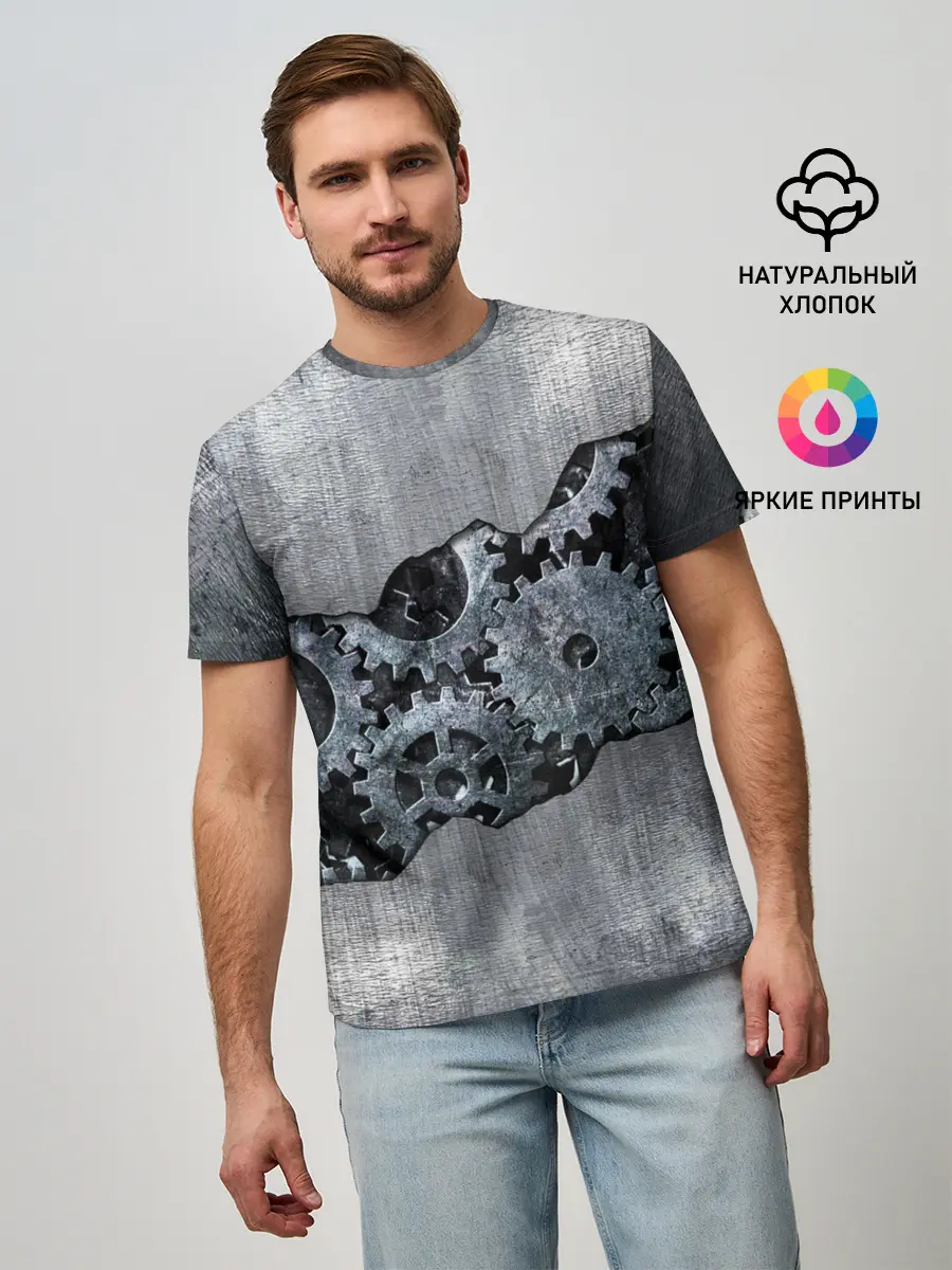 Мужская базовая футболка / Шестеренки