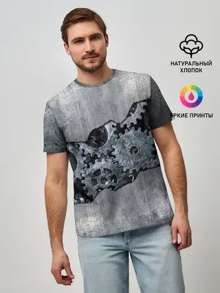 Мужская базовая футболка / Шестеренки