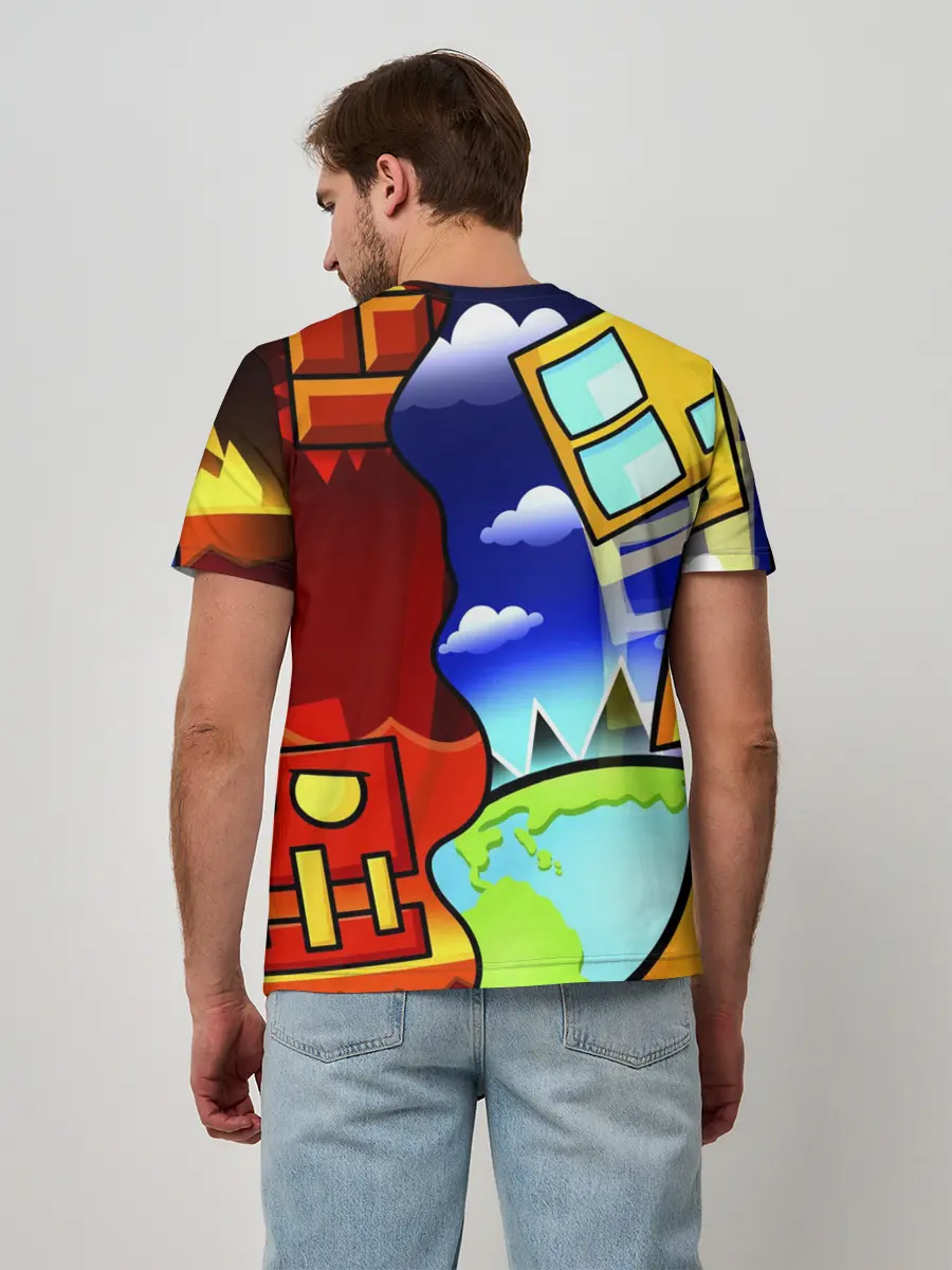 Мужская базовая футболка / GEOMETRY DASH / ГЕОМЕТРИ ДАШ