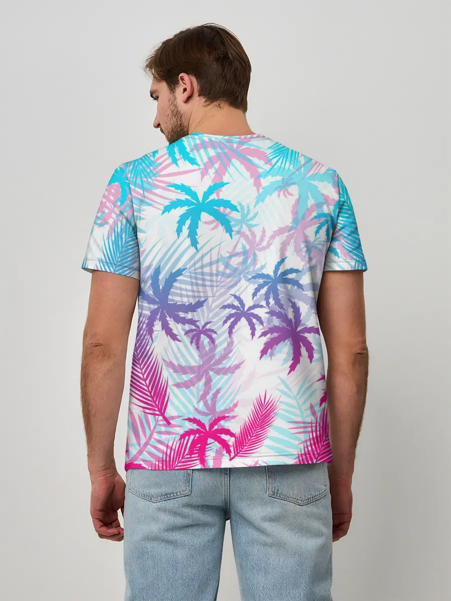 Мужская базовая футболка / НЕОНОВЫЕ ПАЛЬМЫ