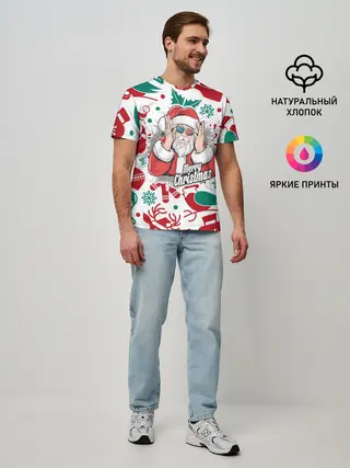 Мужская базовая футболка / Merry Christmas3D