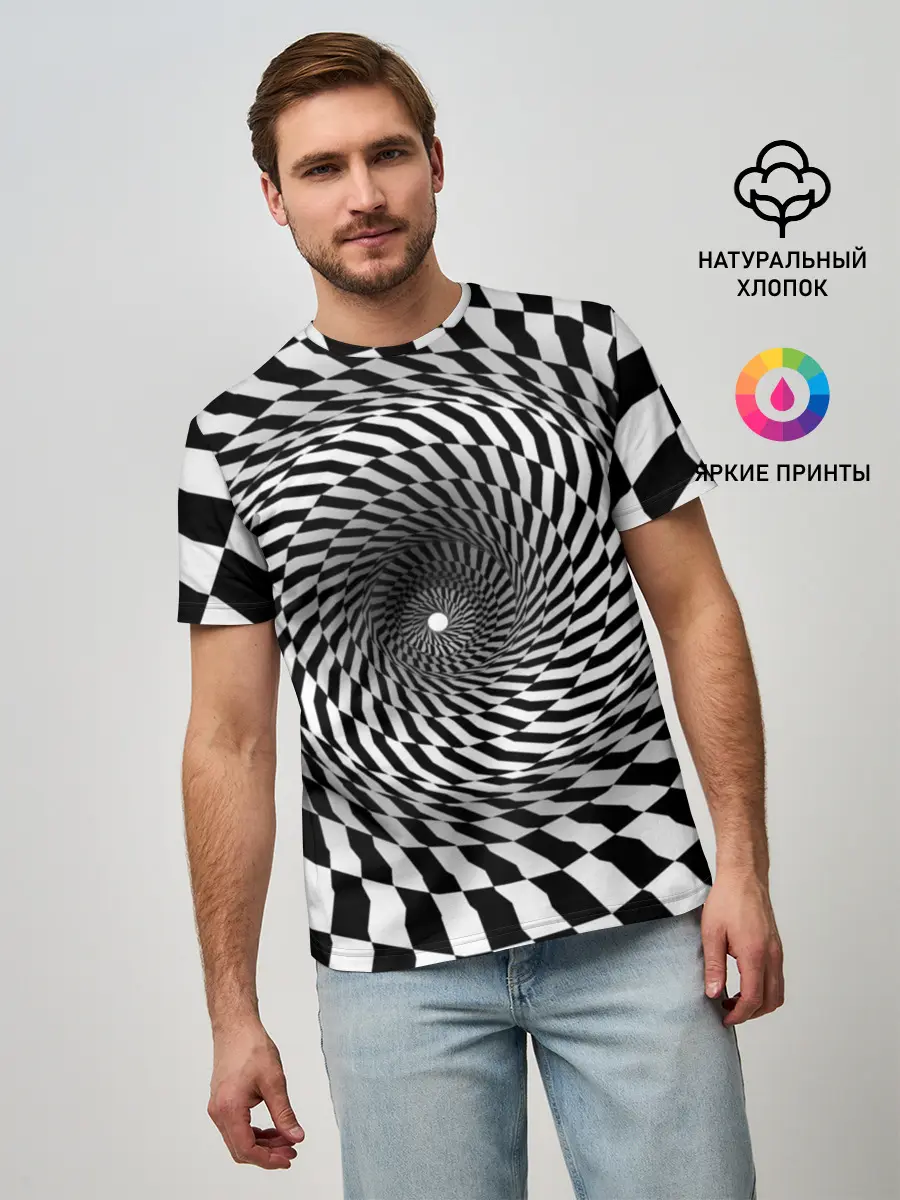Мужская базовая футболка / Оптические квадраты