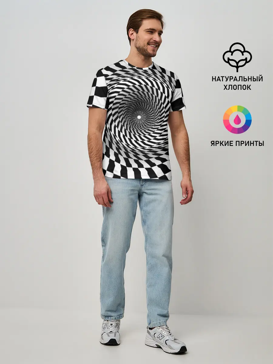 Мужская базовая футболка / Оптические квадраты