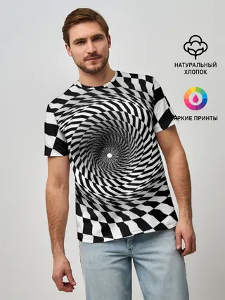 Мужская базовая футболка / Оптические квадраты