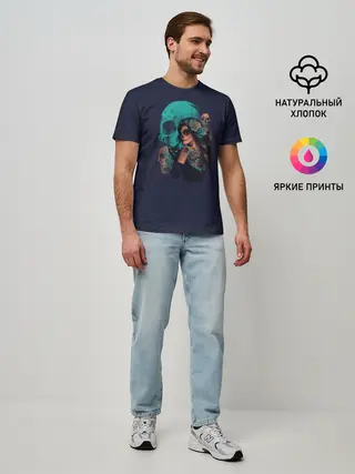 Мужская базовая футболка / ДевуШка с ЧереПами