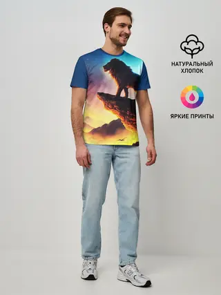 Мужская базовая футболка / Лев