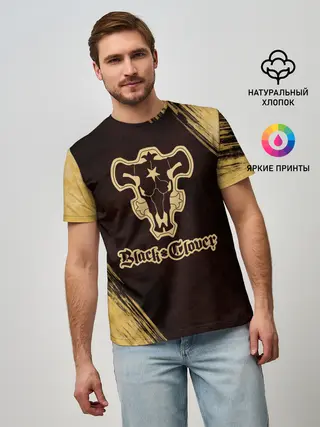 Мужская базовая футболка / Черный Клевер