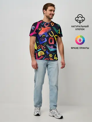 Мужская базовая футболка / Буквы английского алфавита