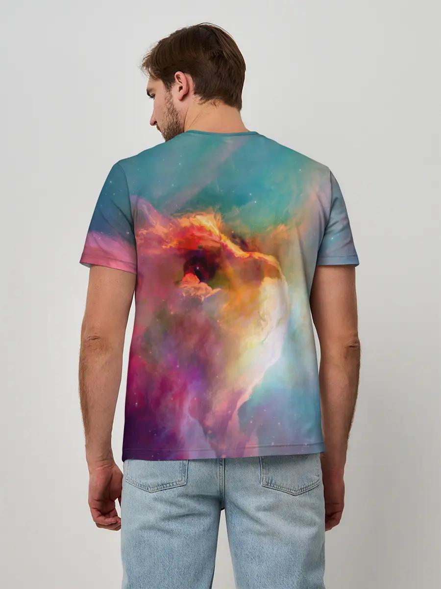 Мужская базовая футболка / КОСМИЧЕСКИЙ КОТ