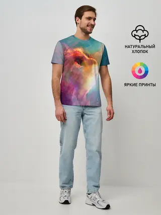 Мужская базовая футболка / КОСМИЧЕСКИЙ КОТ