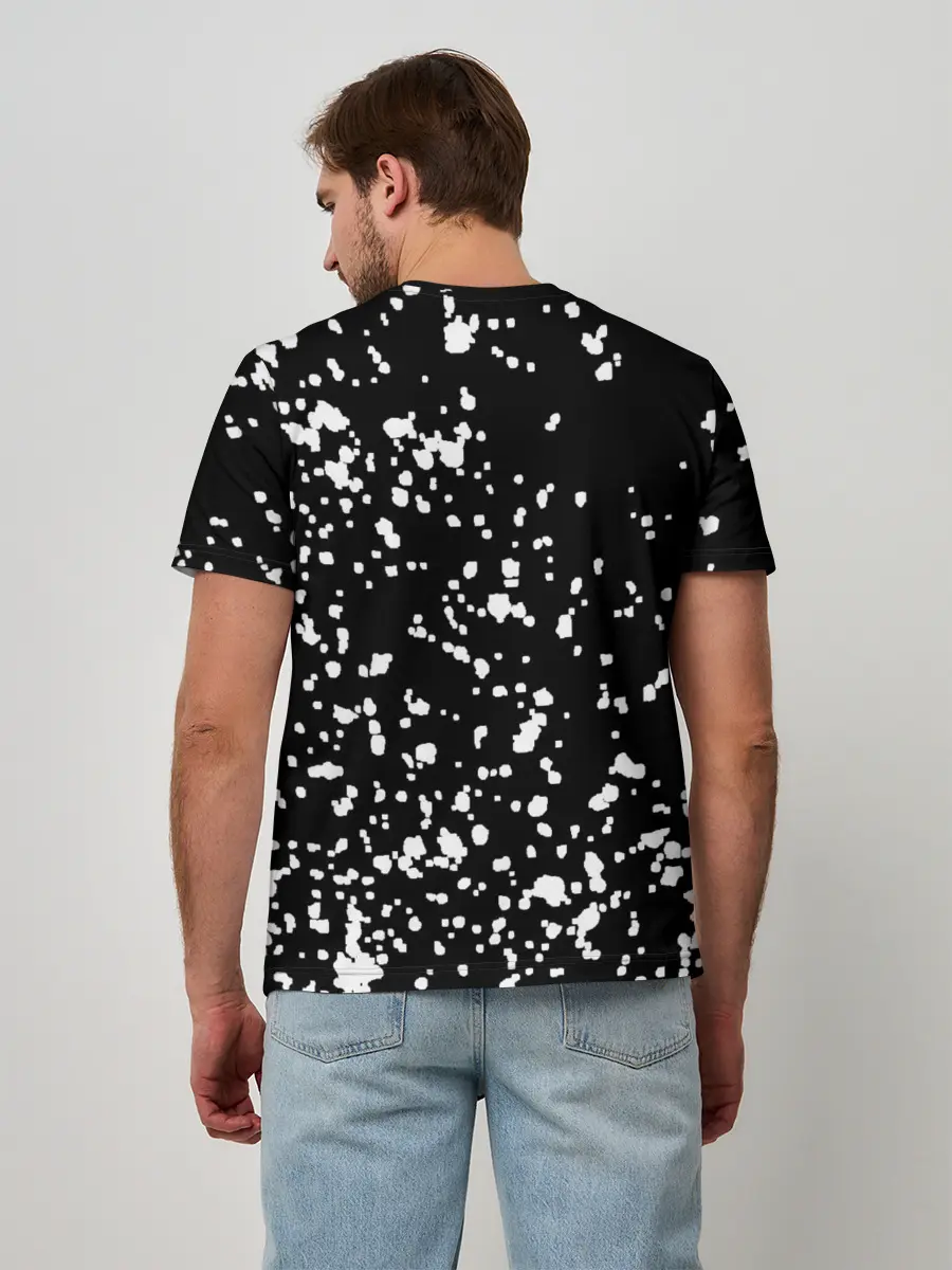 Мужская базовая футболка / Каллиграфия на чёрном фоне