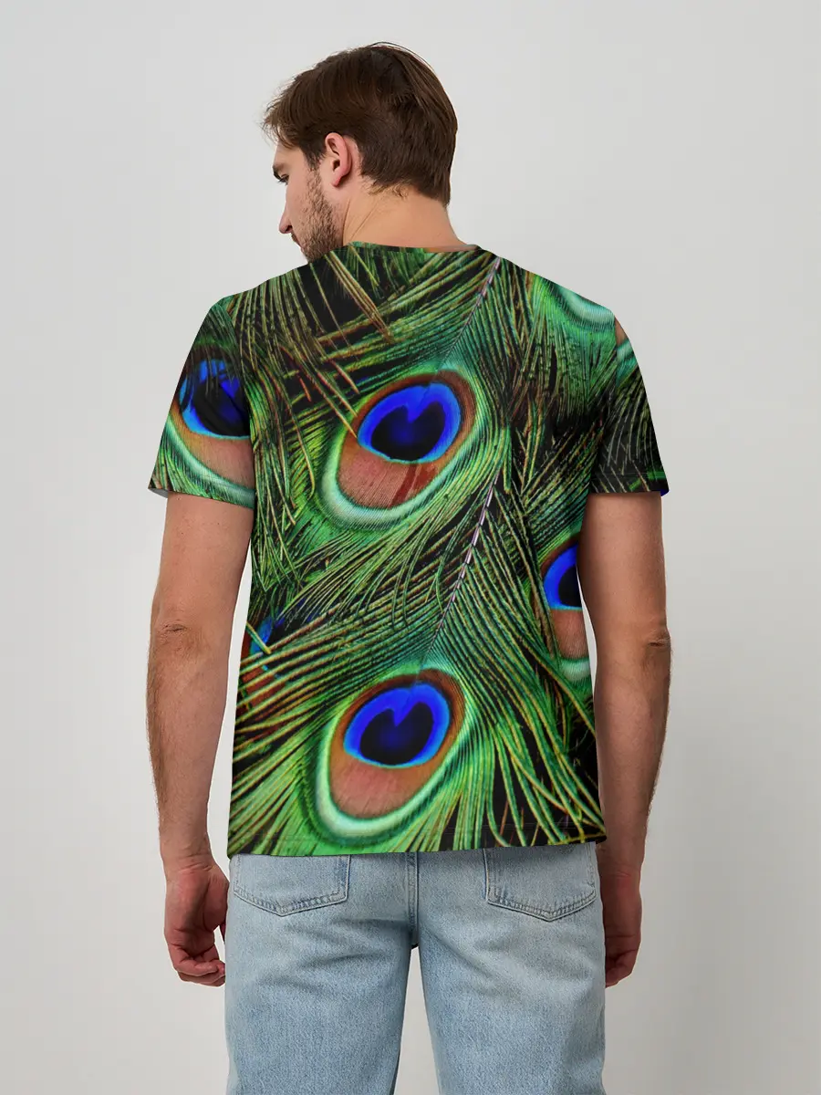 Мужская базовая футболка / Перья павлина #1
