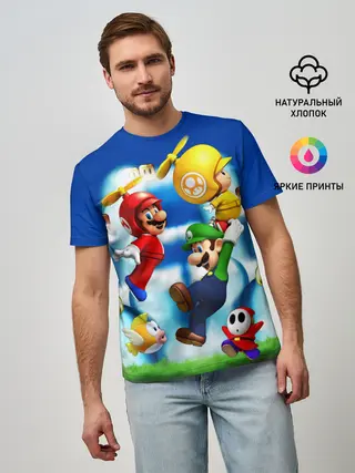 Мужская базовая футболка / SuperFlyMario