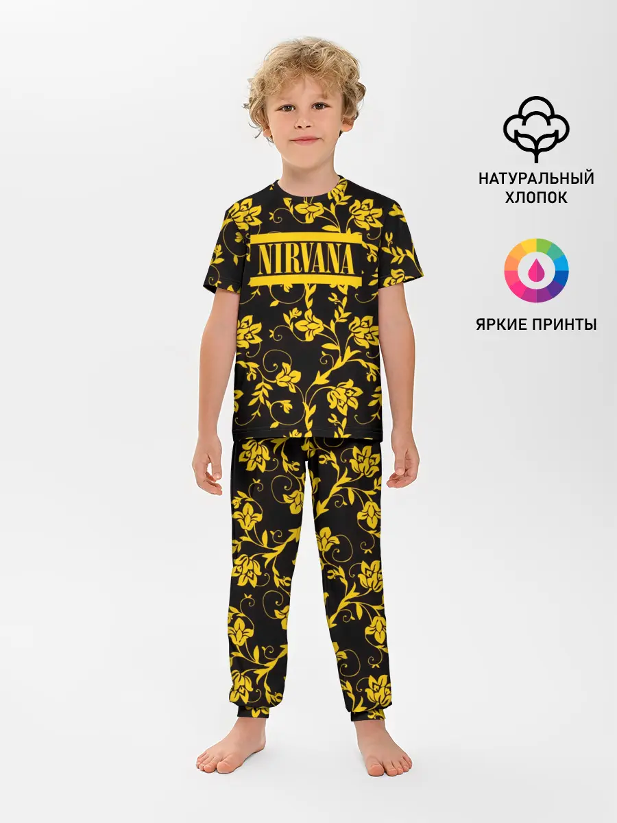 Детская пижама с брюками / Nirvana узоры