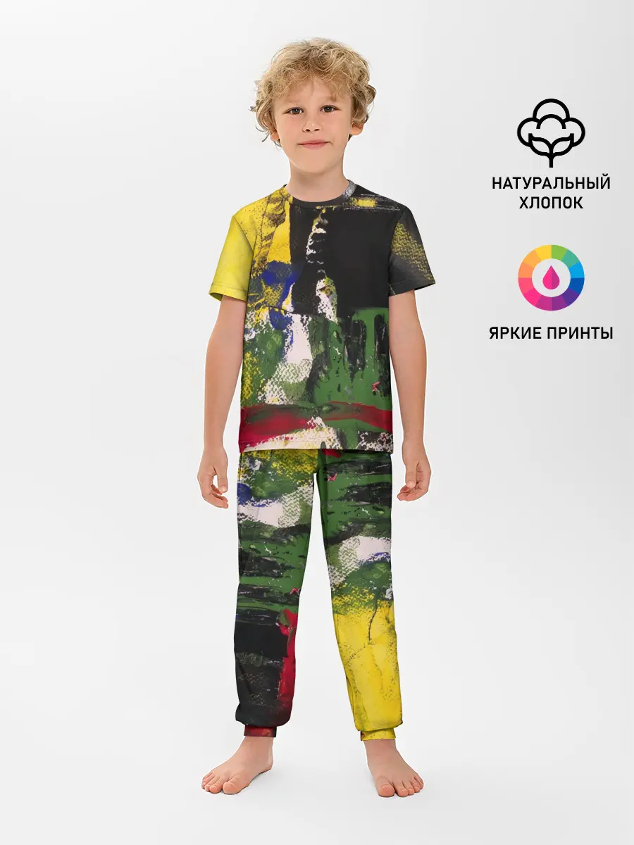 Детская пижама с брюками / Мазок художника!