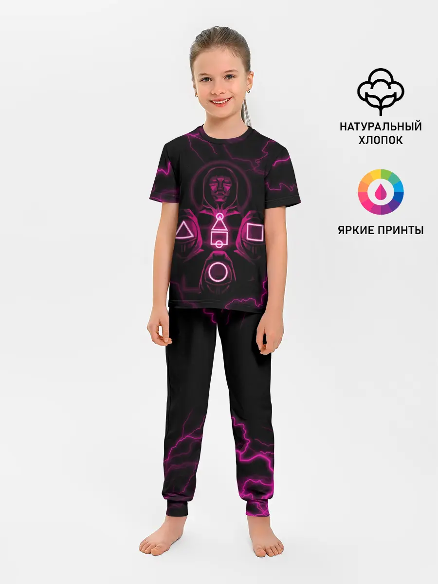 Детская пижама с брюками / Игра в кальмара смотрящий тут как тут