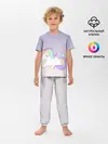 Детская пижама с брюками / единорожек на фиолетовом