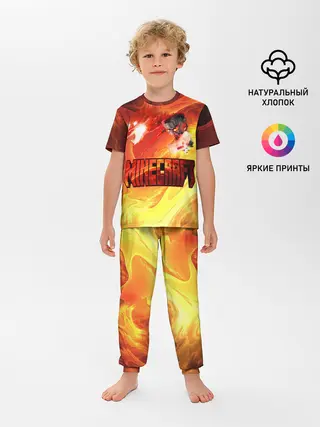 Детская пижама с брюками / MINECRAFT | ЛАВА