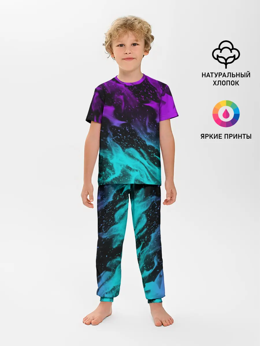 Детская пижама с брюками / НЕОНОВЫЙ ОГОНЬ