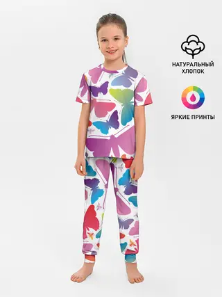 Детская пижама с брюками / БАБОЧКИ ПАТТЕРН | BUTTERFLY PATTERN