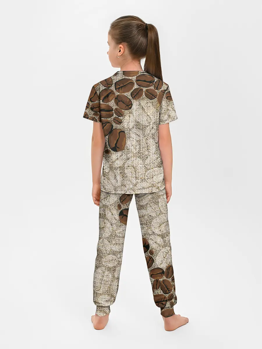 Детская пижама с брюками / Кофейные зёрна