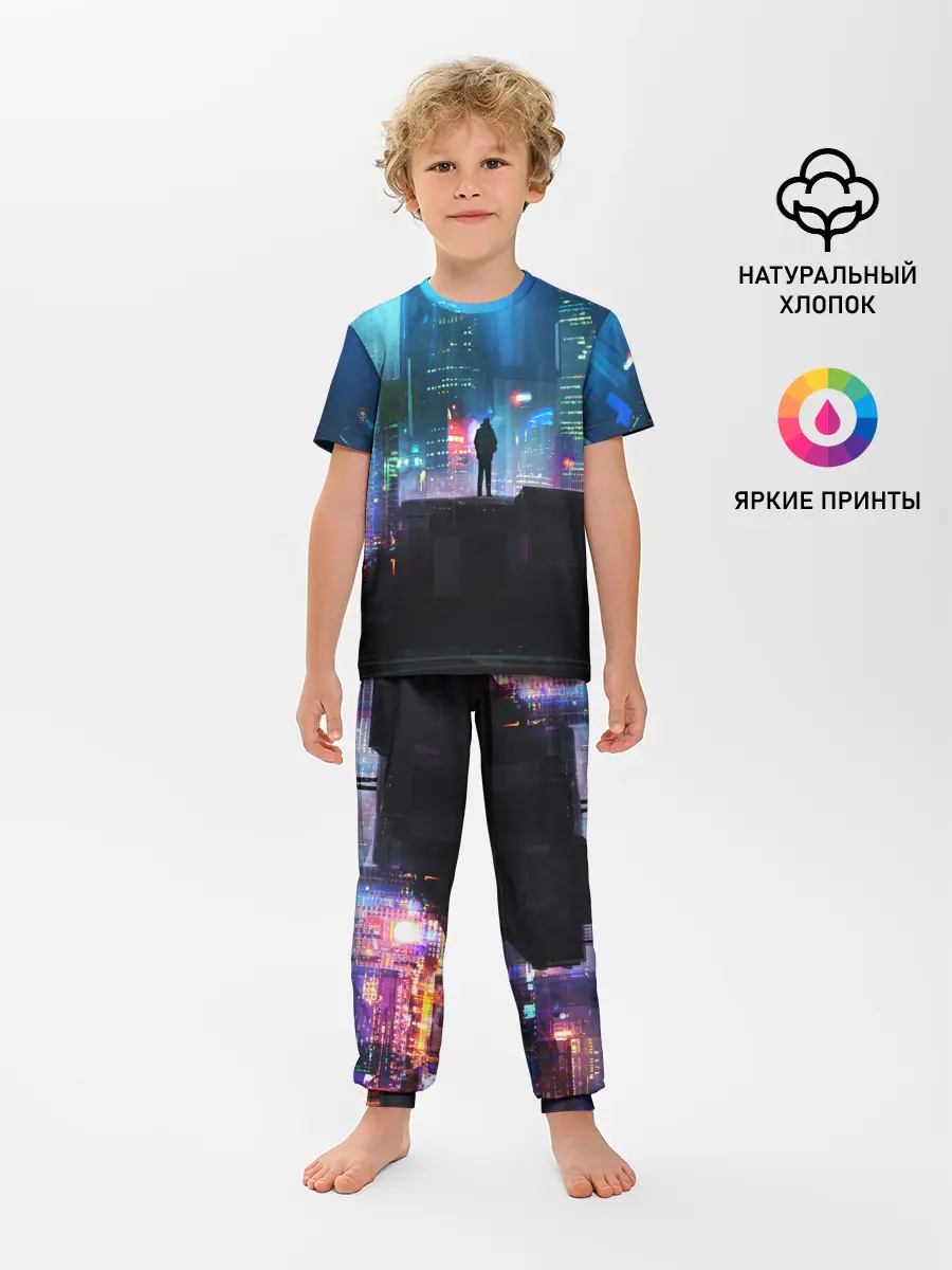 Детская пижама с брюками / CITY NEON