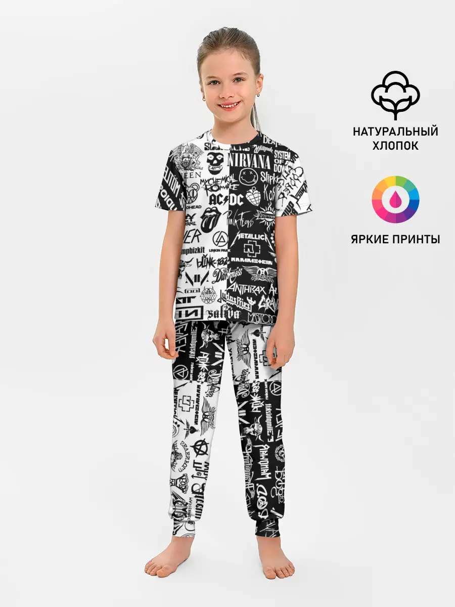 Детская пижама с брюками / Эмблемы Рок Групп