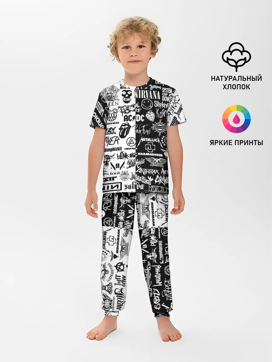 Детская пижама с брюками / Эмблемы Рок Групп