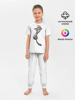 Детская пижама с брюками / Милый котя