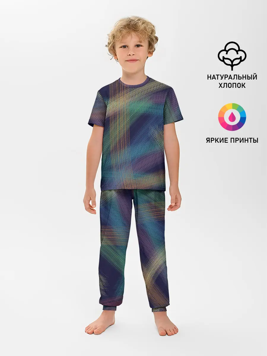 Детская пижама с брюками / разноцветная