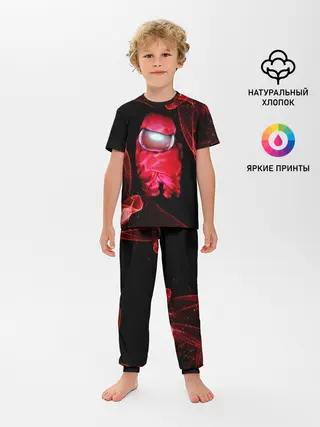 Детская пижама с брюками / AMONG US - КРАСНЫЙ