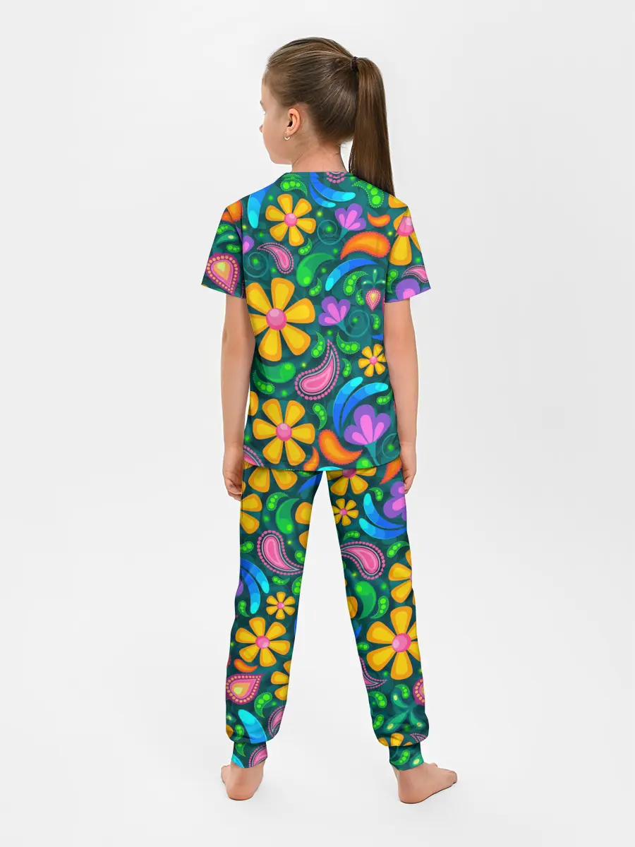 Детская пижама с брюками / ЯРКИЕ ЦВЕТЫ