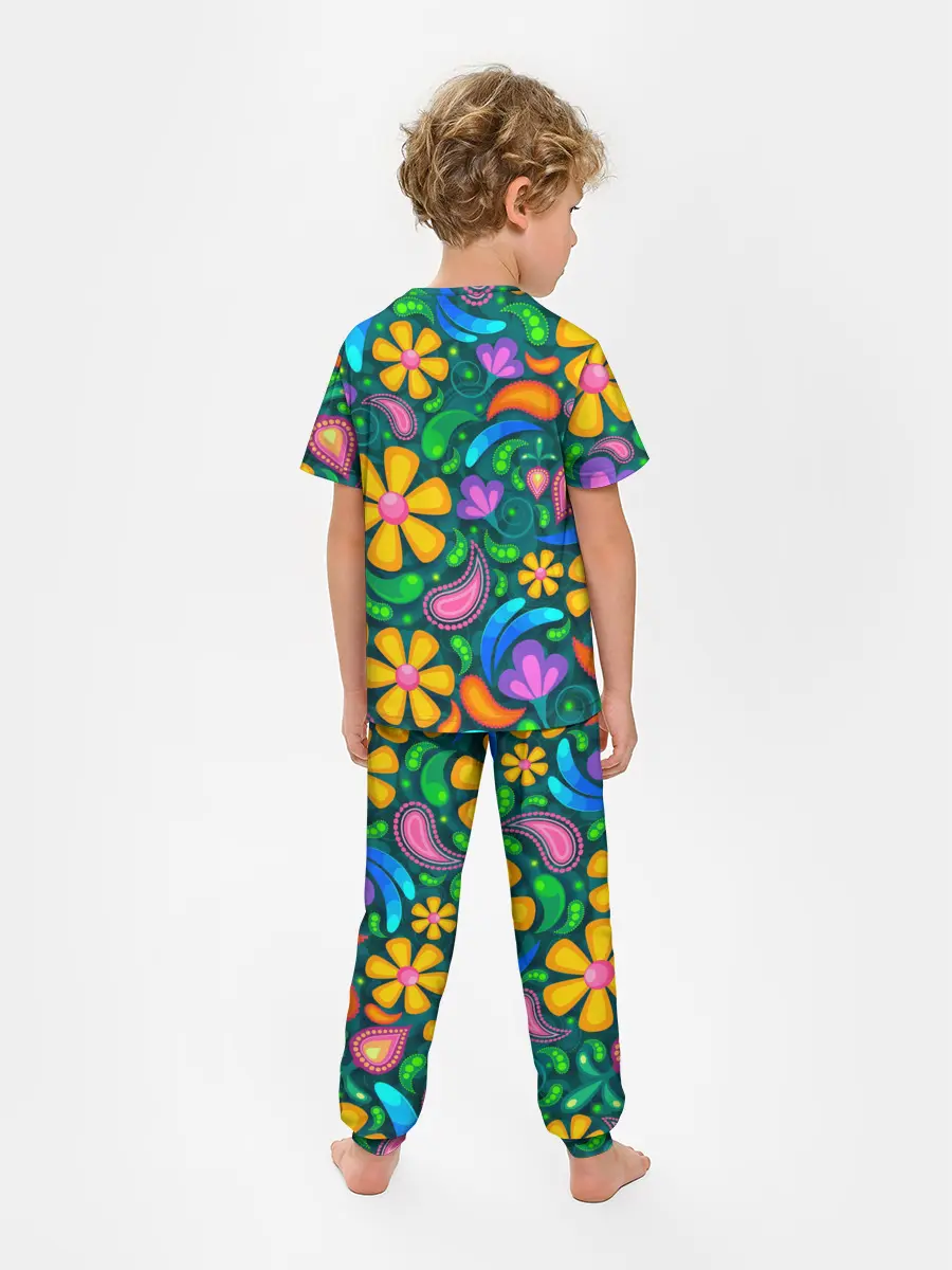 Детская пижама с брюками / ЯРКИЕ ЦВЕТЫ