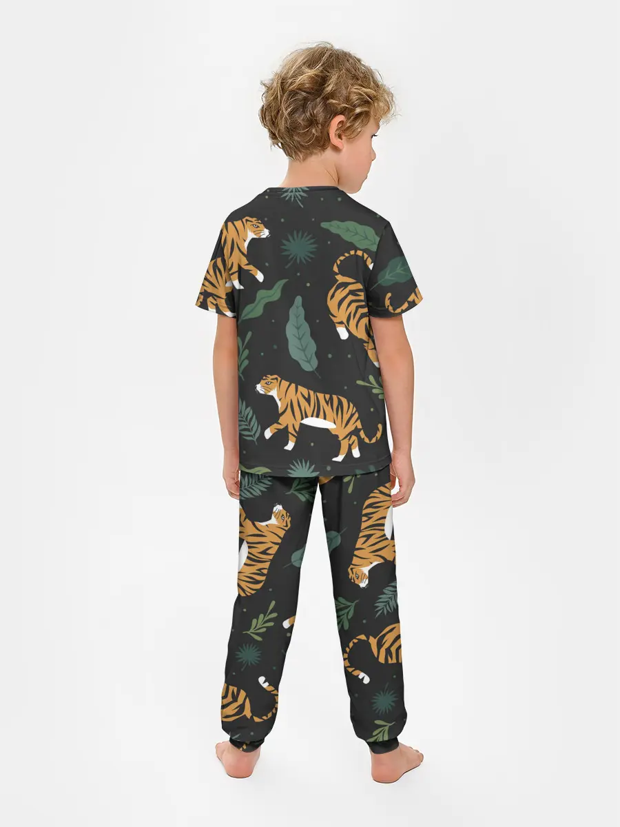 Детская пижама с брюками / Тропический тигр
