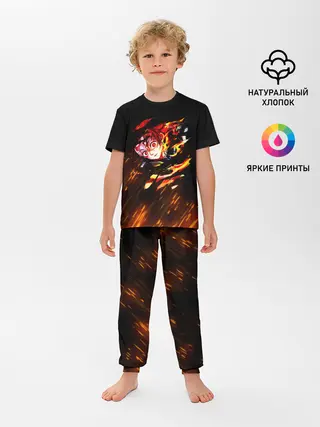 Детская пижама с брюками / Burning Kamado