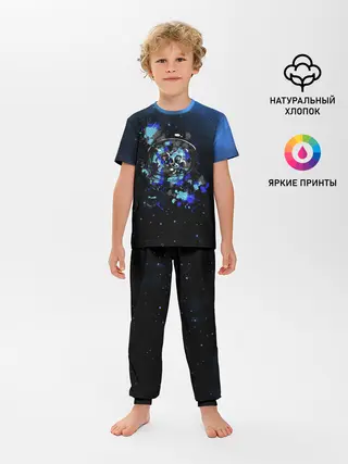 Детская пижама с брюками / Космический кот