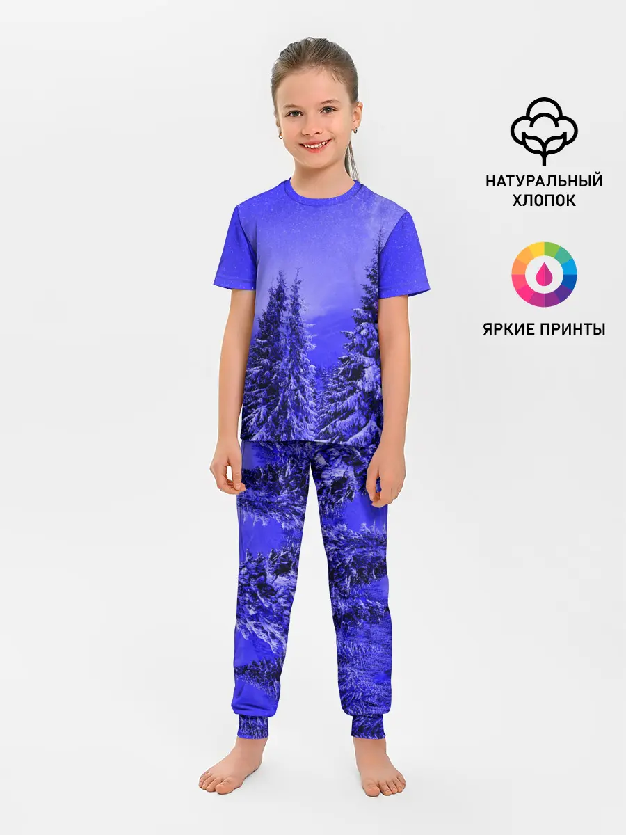Детская пижама с брюками / Зимний лес