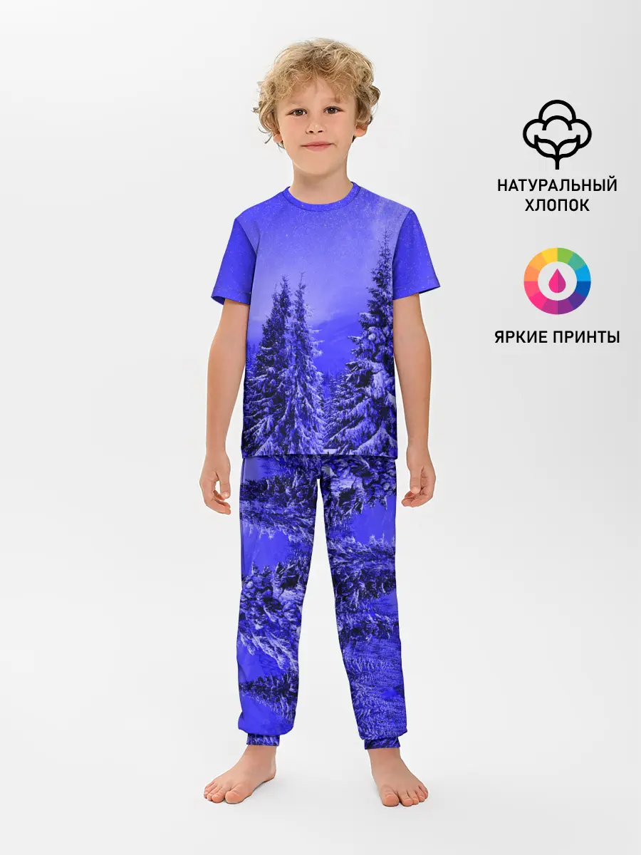 Детская пижама с брюками / Зимний лес