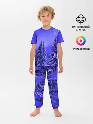 Детская пижама с брюками / Зимний лес