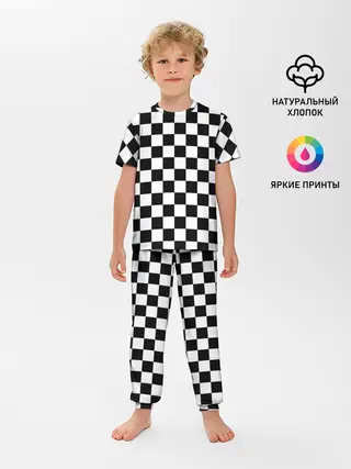 Детская пижама с брюками / Шахматка