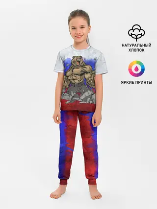 Детская пижама с брюками / Медведь